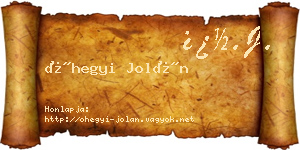 Óhegyi Jolán névjegykártya